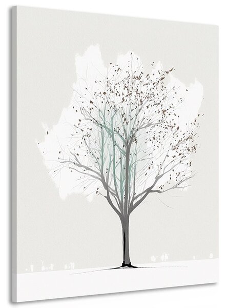 Obraz minimalistyczne drzewo zimą