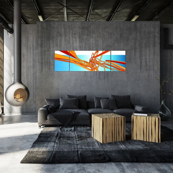 Obraz - Splecione linie, abstrakcja (170x50 cm)