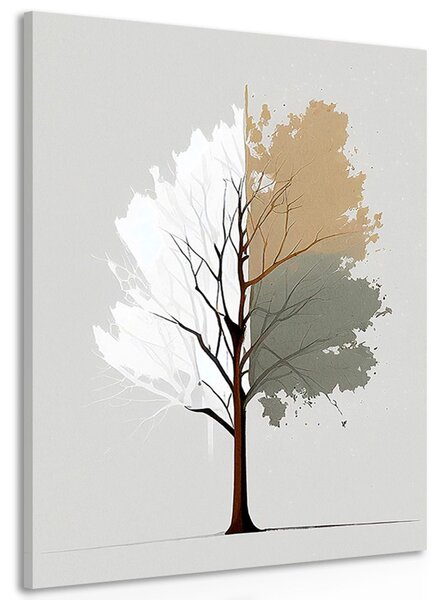 Obraz minimalistyczne kolorowe drzewo