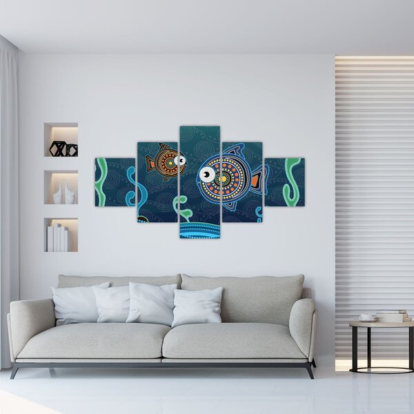 Obraz - Malowane ryby (125x70 cm)