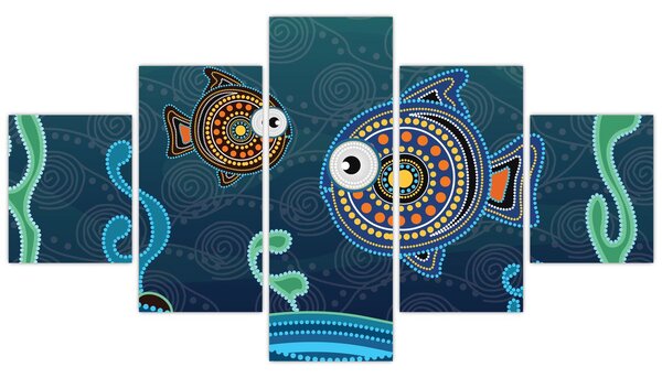 Obraz - Malowane ryby (125x70 cm)