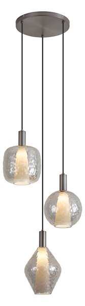 Designerska lampa wisząca grafitowa 3-punktowa - Ard