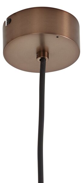 Lampa wisząca Art Deco ciemny brąz z żebrowanym szkłem IP44 - Walcott