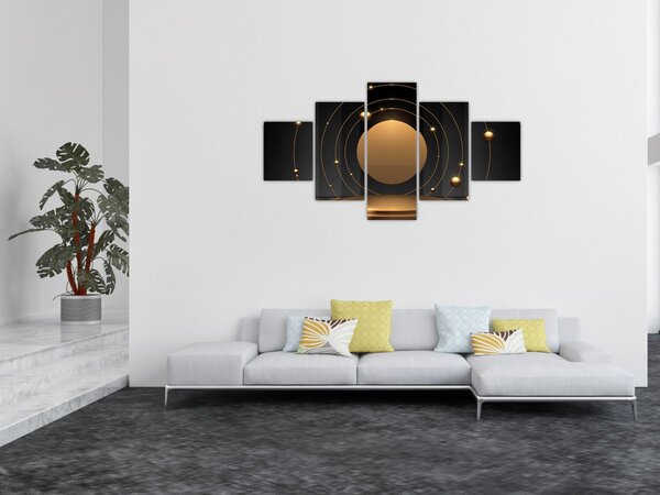 Obraz - Złote kółka (125x70 cm)