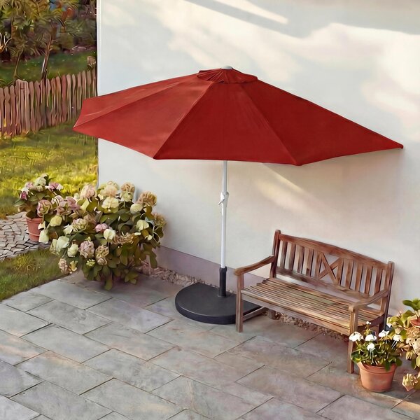 Parla parasol półokrągły, parasol balkonowy, UV 50+ poliester/aluminium 3kg ~ 300cm bordowy ze stojakiem
