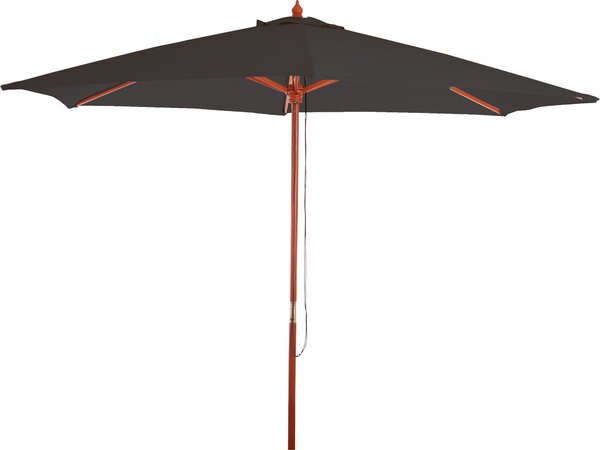 Parasol Florida, parasol ogrodowy, Ø 3m poliester/drewno ~ antracyt