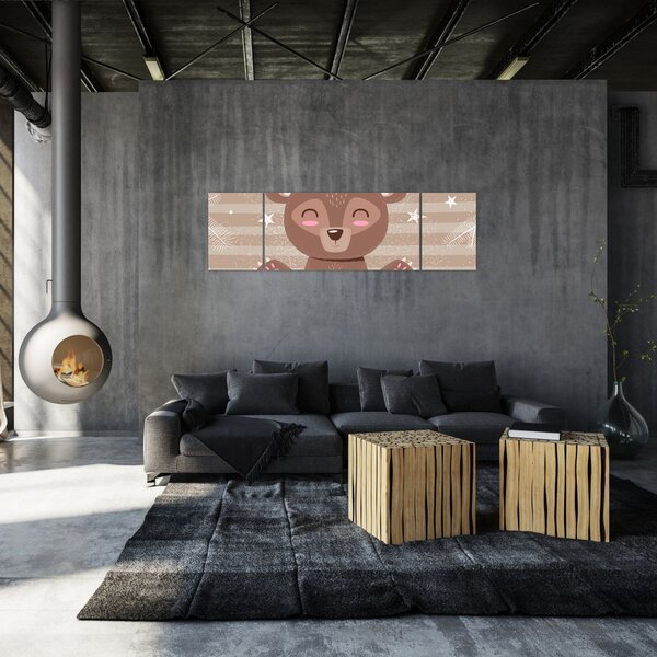 Obraz - Kochający niedźwiadek (170x50 cm)
