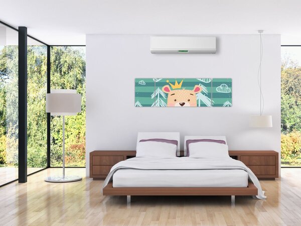 Obraz - Niedźwiadek w lesie (170x50 cm)