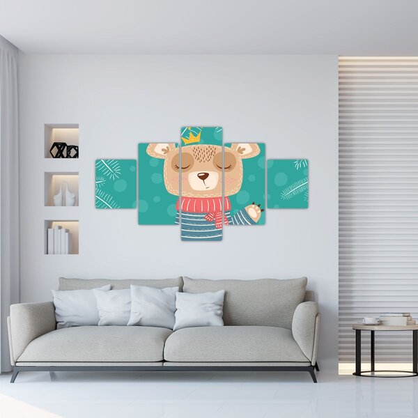 Obraz - Machający niedźwiadek (125x70 cm)