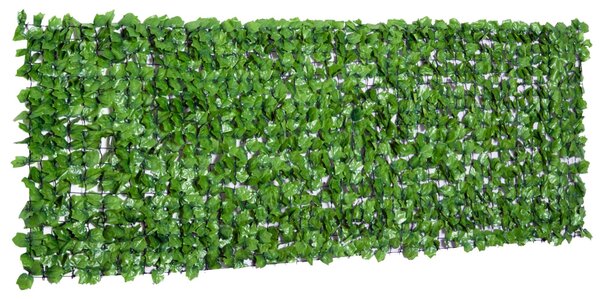 Osłona balkonowa, siatka zacieniająca, sztuczne liście PE, sztuczna żywopłot, odporna na promieniowanie UV, jasnozielona | odporna na warunki atmosferyczne | 1,5 kg | 300 x 100 cm