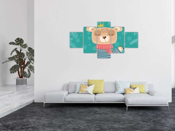Obraz - Machający niedźwiadek (125x70 cm)