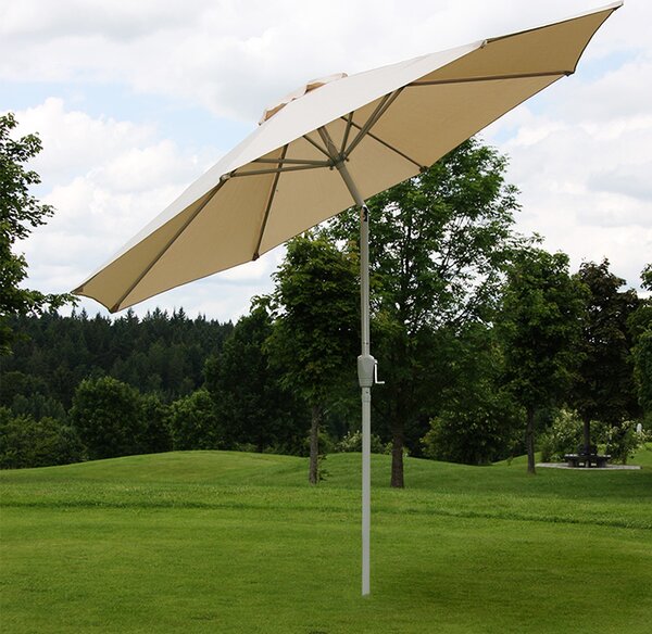 Parasol N19, parasol ogrodowy, Ø 3m uchylny poliester/aluminium 5kg ~ kremowy