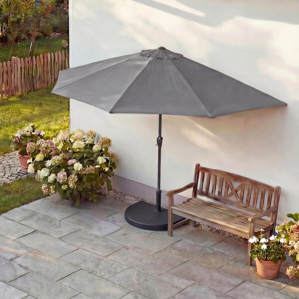 Parla parasol półokrągły, parasol balkonowy, UV 50+ poliester/aluminium 3kg ~ 300cm antracyt ze stojakiem