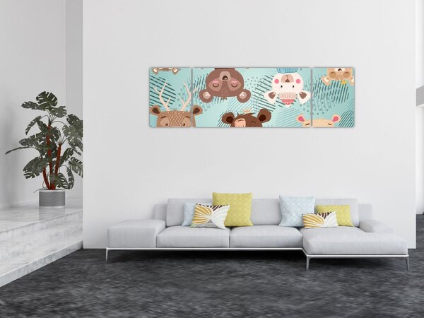 Obraz - Wesołe niedźwiadki (170x50 cm)