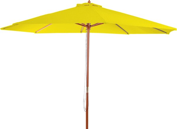 Parasol Florida, parasol ogrodowy, Ø 3,5m poliester/drewno 7kg ~ żółty