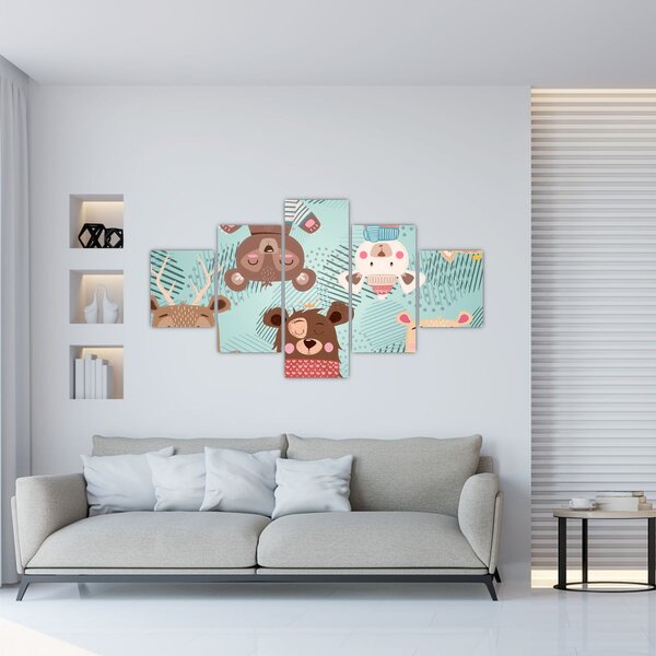 Obraz - Wesołe niedźwiadki (125x70 cm)