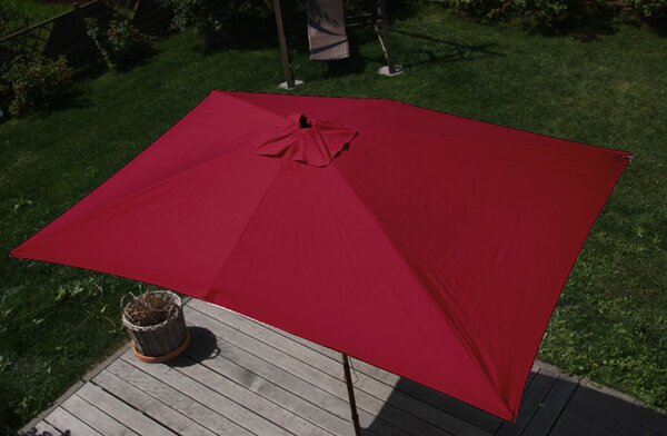 Parasol Florida, parasol ogrodowy, 2x3m poliester/drewno 6kg ~ bordo