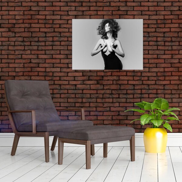 Obraz kobiety w czarnej sukience (70x50 cm)