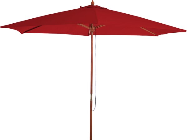 Parasol Florida, parasol ogrodowy, Ø 3m poliester/drewno ~ bordeaux