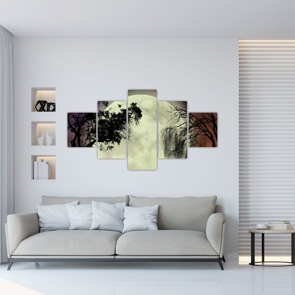 Obraz - Księżyc w pełni nad powierzchnią (125x70 cm)