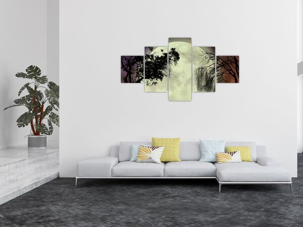 Obraz - Księżyc w pełni nad powierzchnią (125x70 cm)