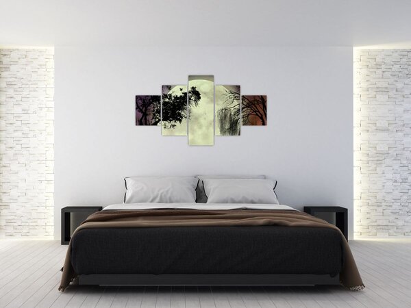 Obraz - Księżyc w pełni nad powierzchnią (125x70 cm)