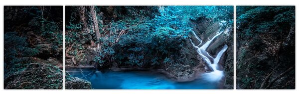 Obraz - Magiczna noc w tropikalnym lesie (170x50 cm)
