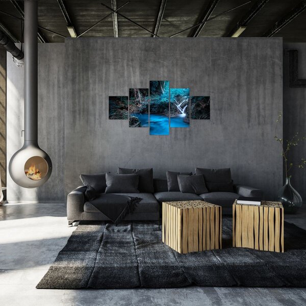 Obraz - Magiczna noc w tropikalnym lesie (125x70 cm)