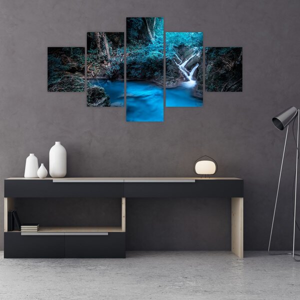 Obraz - Magiczna noc w tropikalnym lesie (125x70 cm)