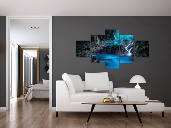 Obraz - Magiczna noc w tropikalnym lesie (125x70 cm)