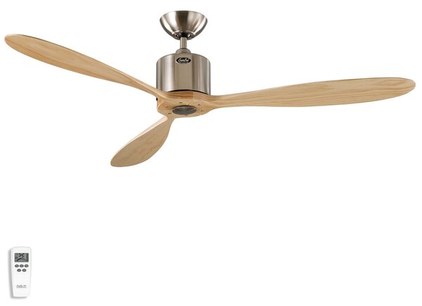 Wentylator sufitowy AEROPLAN ECO, chrom/sosna, Ø 132 cm – CasaFan CasaFan, AEROPLAN ECO, drewniany, salon, drewno, nowoczesny
