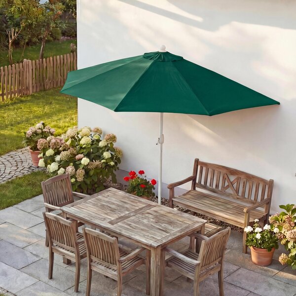 Parla parasol półokrągły, parasol balkonowy, UV 50+ poliester/aluminium 3kg ~ 270cm zielony bez stojaka