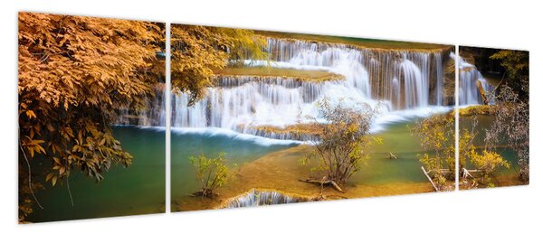 Obraz - Wodospady Huay Mae Khamin, Tajlandia (170x50 cm)