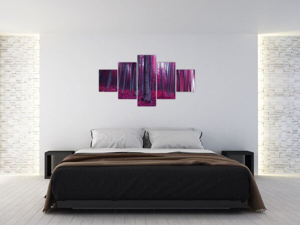 Obraz różowego lasu (125x70 cm)