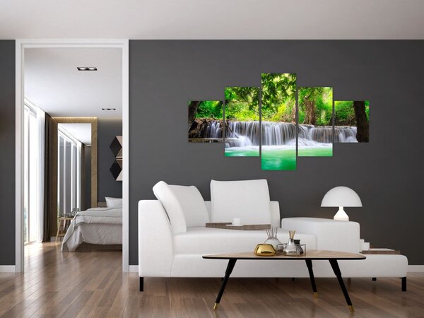 Obraz wodospadu w Kanchanaburi, Tajlandia (125x70 cm)