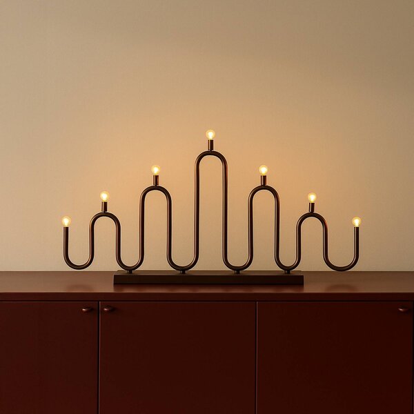 Globen Lighting Świecznik Noel 7, brązowy, szerokość 76 cm 7, brązowy / mosiężny, metal, skandynawski