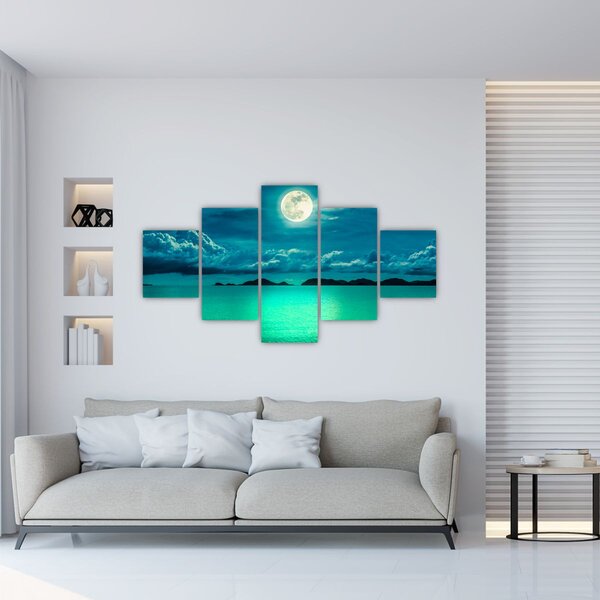 Obraz - Księżyc w pełni nad powierzchnią (125x70 cm)
