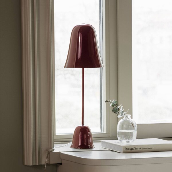 Globen Lighting Lampa stołowa Blåklockan, czerwony, salon / jadalnia, metal, skandynawski