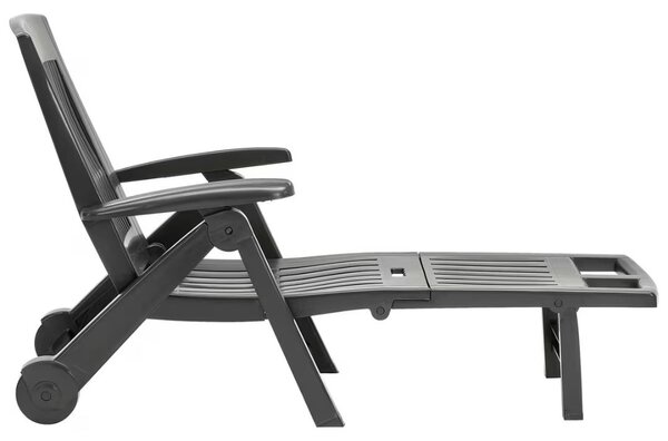 Leżak ogrodowy ZIRCONE, 72×195×101 cm, antracytowy I.P.A.E-Progarden