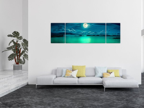 Obraz - Księżyc w pełni nad powierzchnią (170x50 cm)