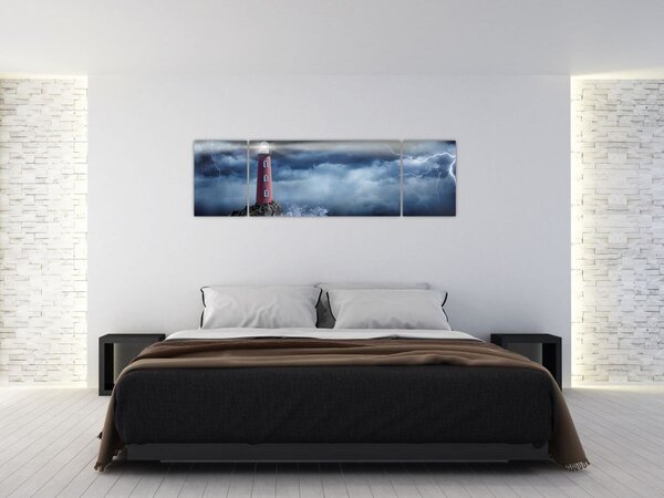 Obraz - Latarnia morska na klifie (170x50 cm)