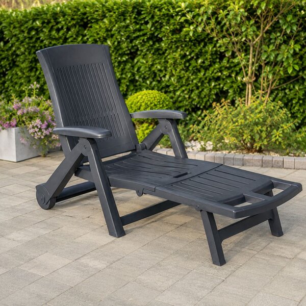 Leżak ogrodowy ZIRCONE, 72×195×101 cm, antracytowy I.P.A.E-Progarden