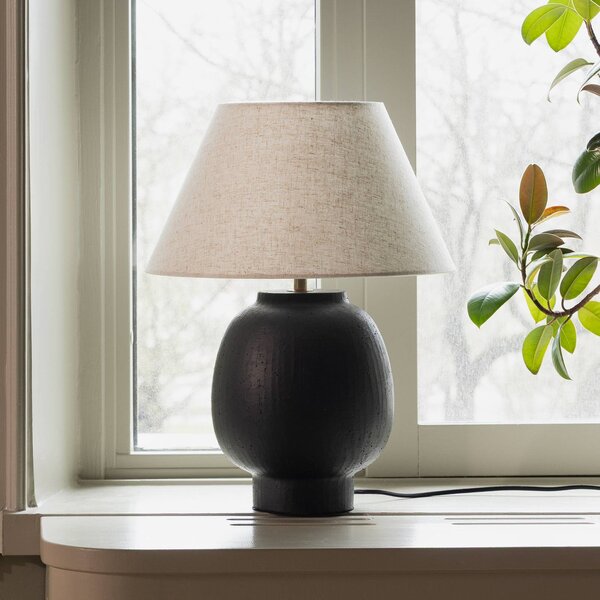 Globen Lighting Lampa stołowa Lorenzo, czarny, salon / jadalnia, ceramika, skandynawski
