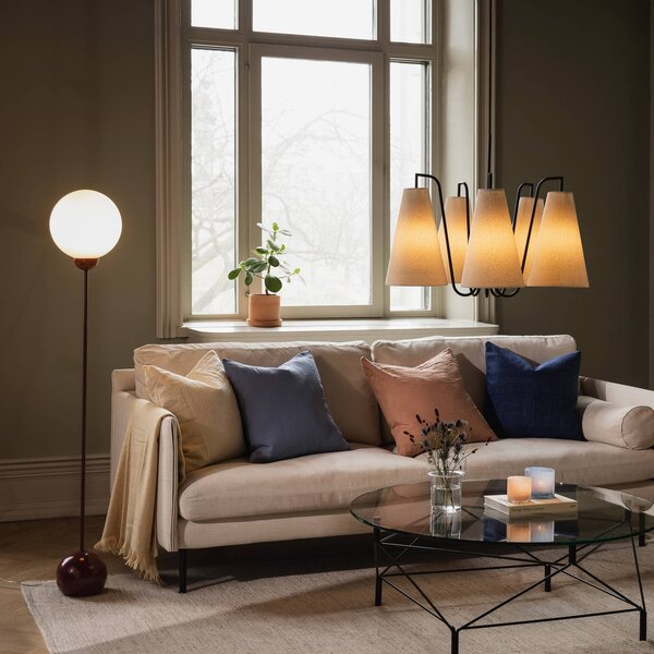 Globen Lighting Lampa stojąca Ripley, biały / opal, salon / jadalnia, szkło, design