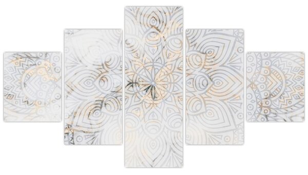 Obraz białej mandali (125x70 cm)