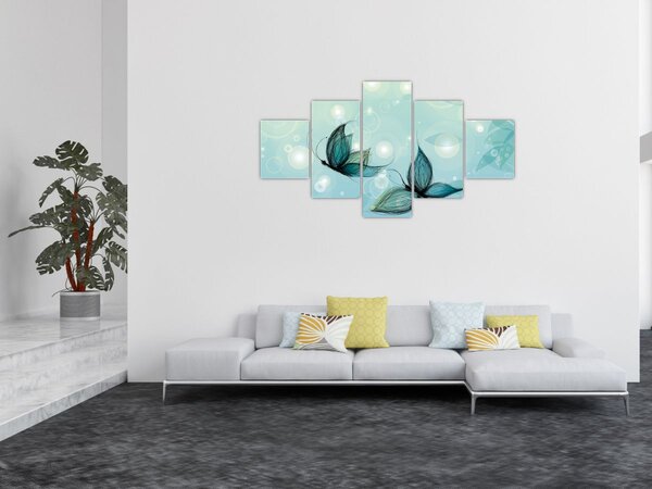 Obraz - Niebieskie motyle (125x70 cm)