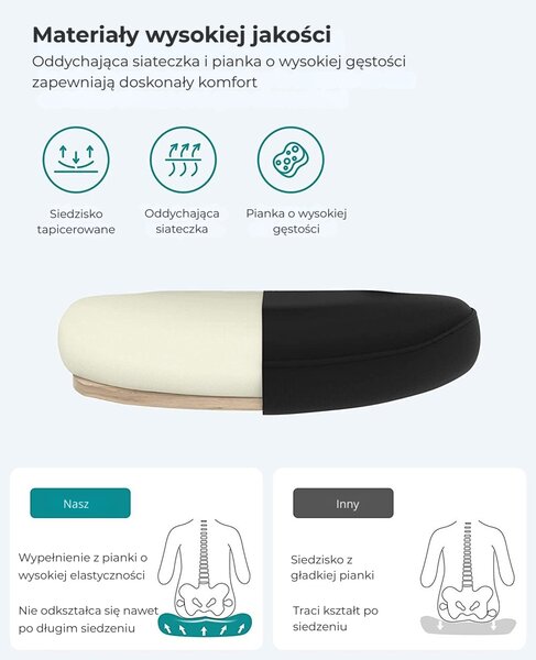Krzesło biurowe ERGO ze składanymi podłokietnikami, maks. 120 kg, czarne SongmicsHome