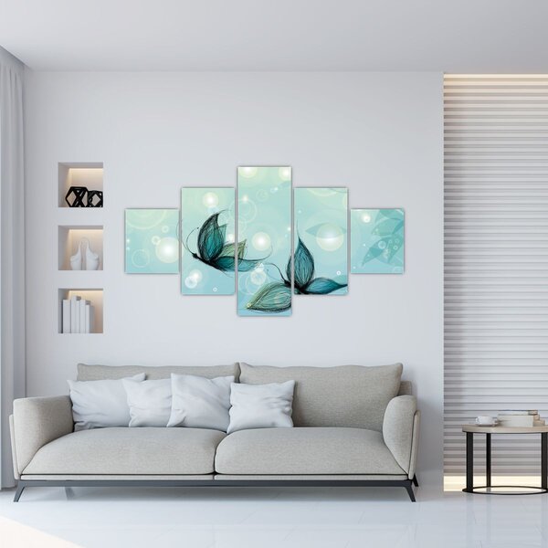 Obraz - Niebieskie motyle (125x70 cm)