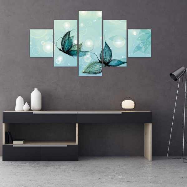 Obraz - Niebieskie motyle (125x70 cm)
