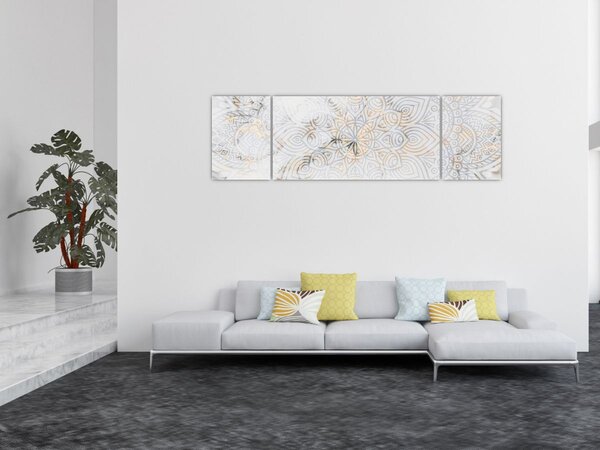 Obraz białej mandali (170x50 cm)
